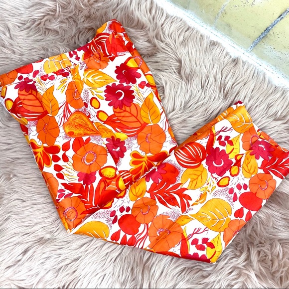 Bob Mackie  Floral Print 100% Silk Pants 4P - Picture 1 of 10
